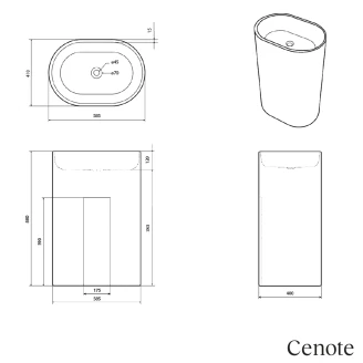 Sira Håndlavet Cement Håndvask Cenote Grå Matt 58 cm-2