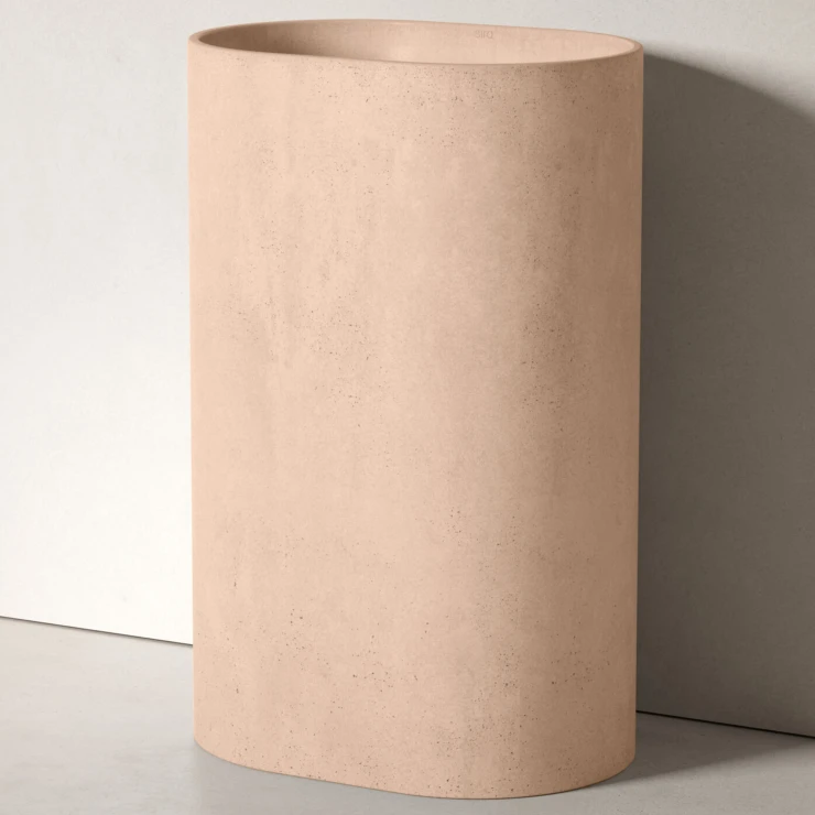 Sira Håndlavet Cement Håndvask Cenote Mørk Beige Matt 58 cm-0