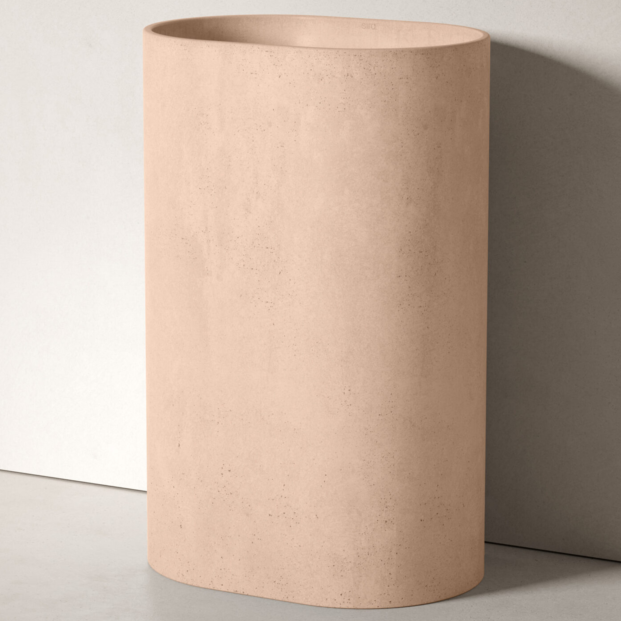 Sira Håndlavet Cement Håndvask Cenote Mørk Beige Matt 58 cm