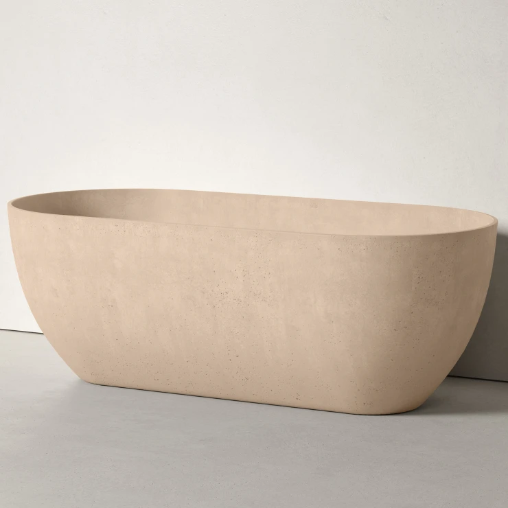 Sira Håndlavet Cement Badekar Duna Mørk Beige Matt 17 cm-0