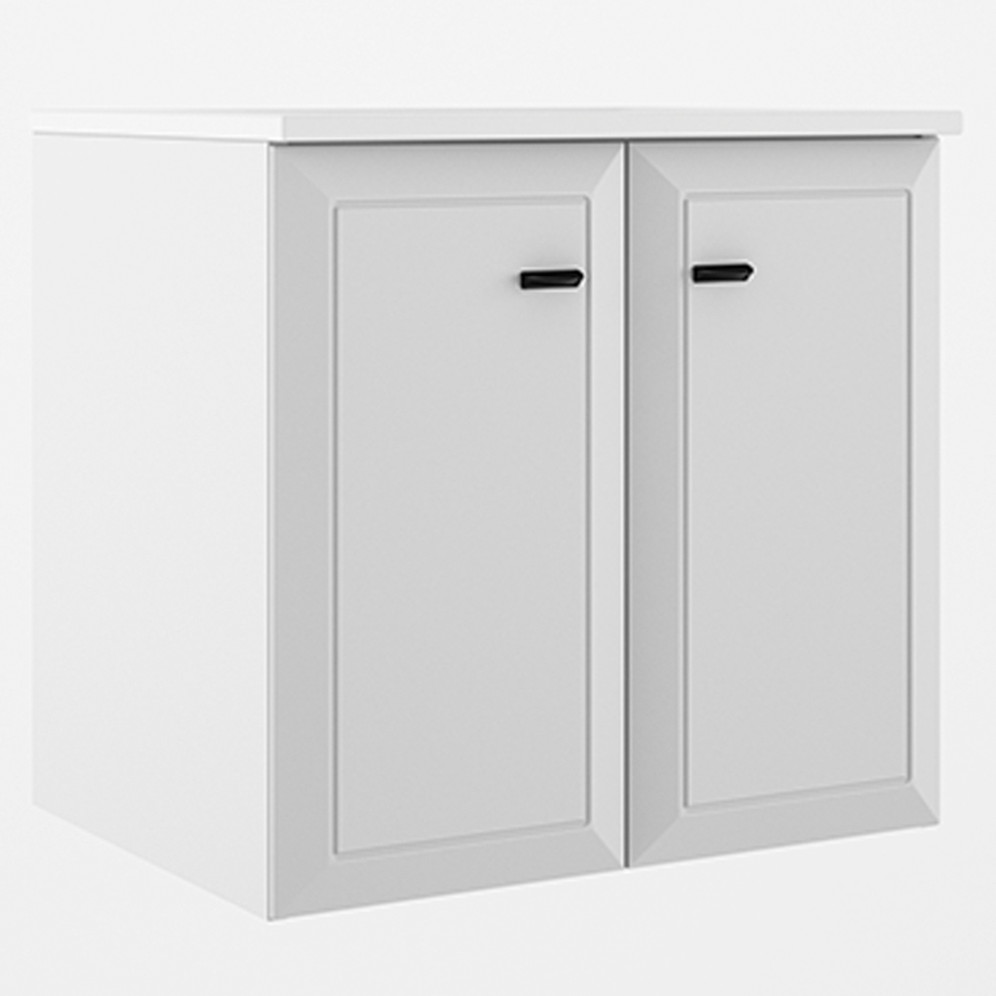 Håndvaskskab Tandem Hvid Mat 60 cm med To Døre med Vask Hvid Blank
