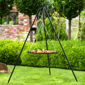 CookKing Tripod Grill Vinsch 180 cm med Grillgaller Sølv 60 cm