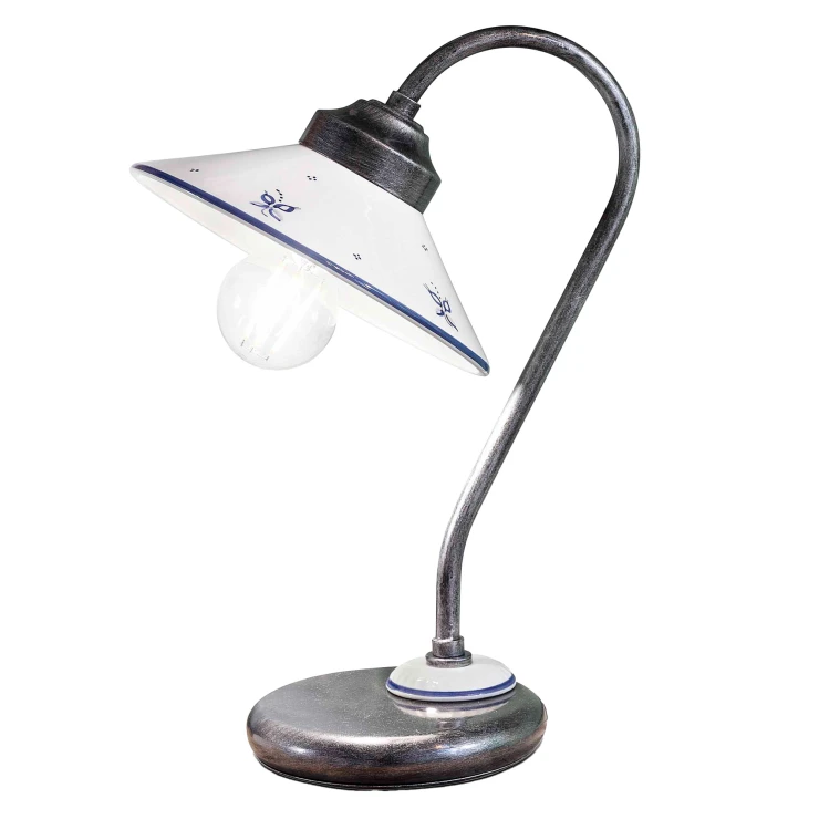 Ferroluce Bordlampe Asti Hvid, Blå-1