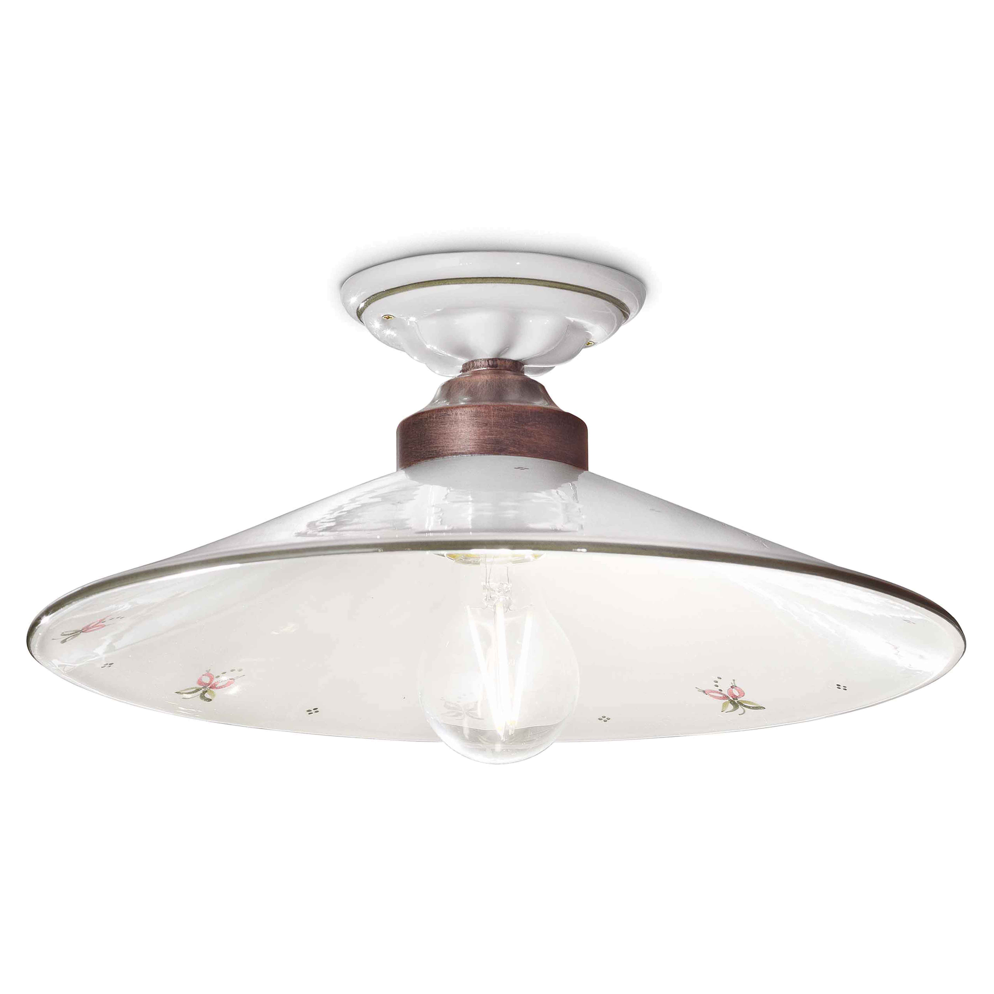 Ferroluce Loftlampe Asti Hvid, Bronze ∅ 20 cm