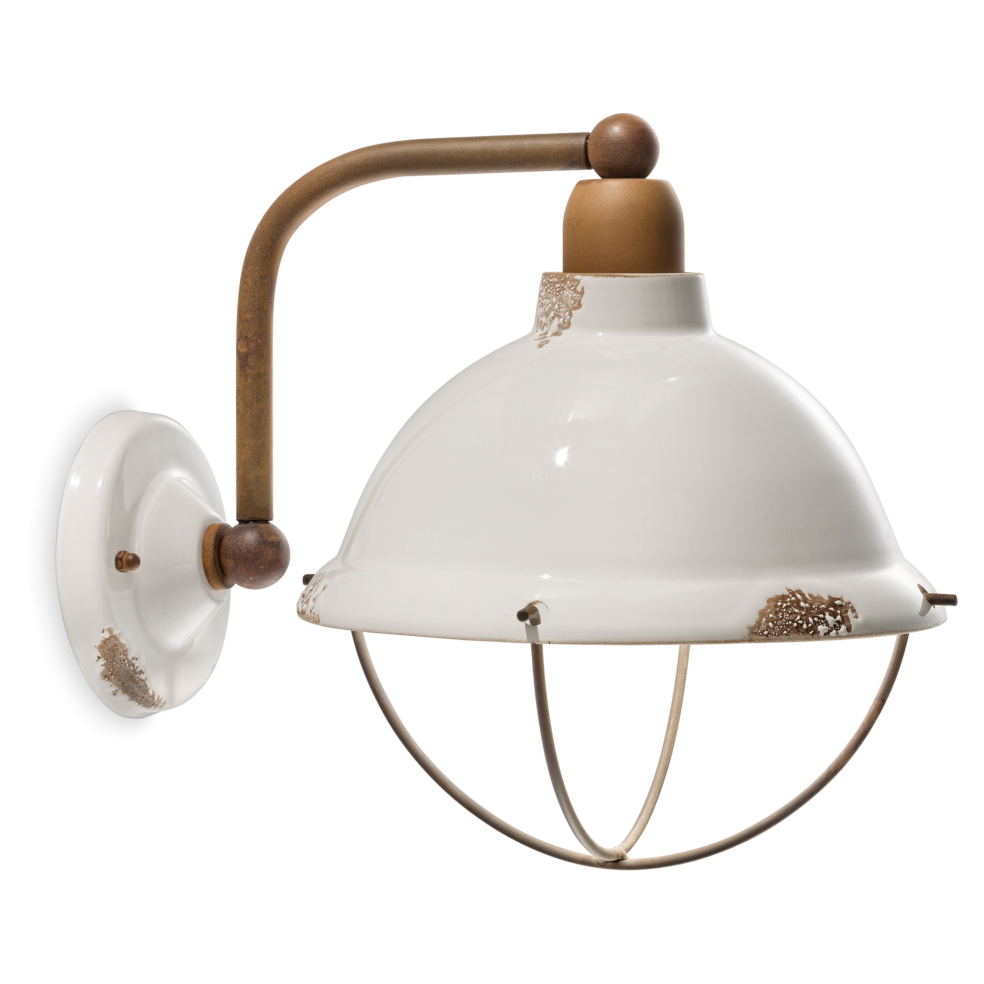 Ferroluce Væglampe Gamma Industrial Vintage Hvid ∅ 23 cm