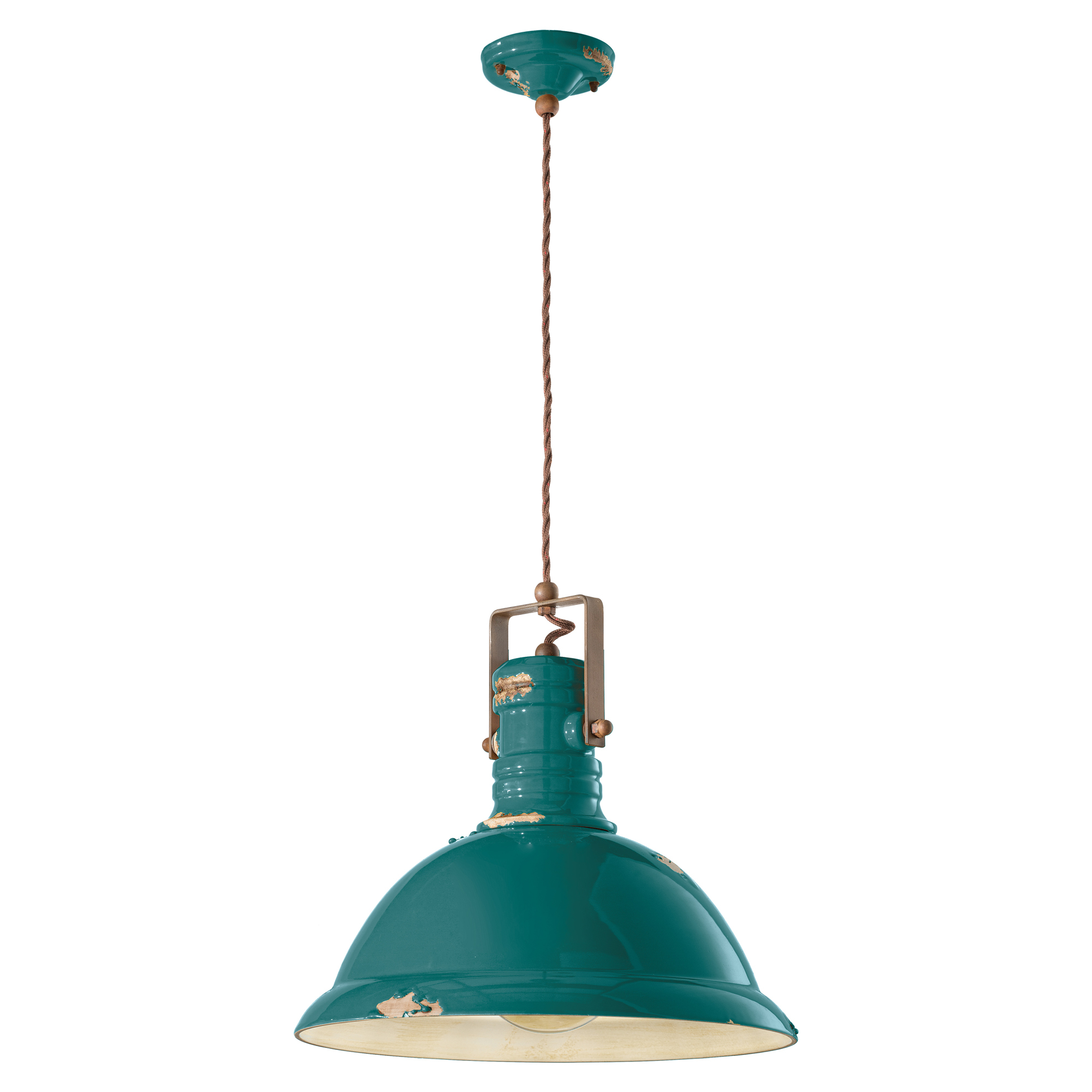 Ferroluce Hængelampe Gamma Industrial Vintage Grøn ∅ 40 cm