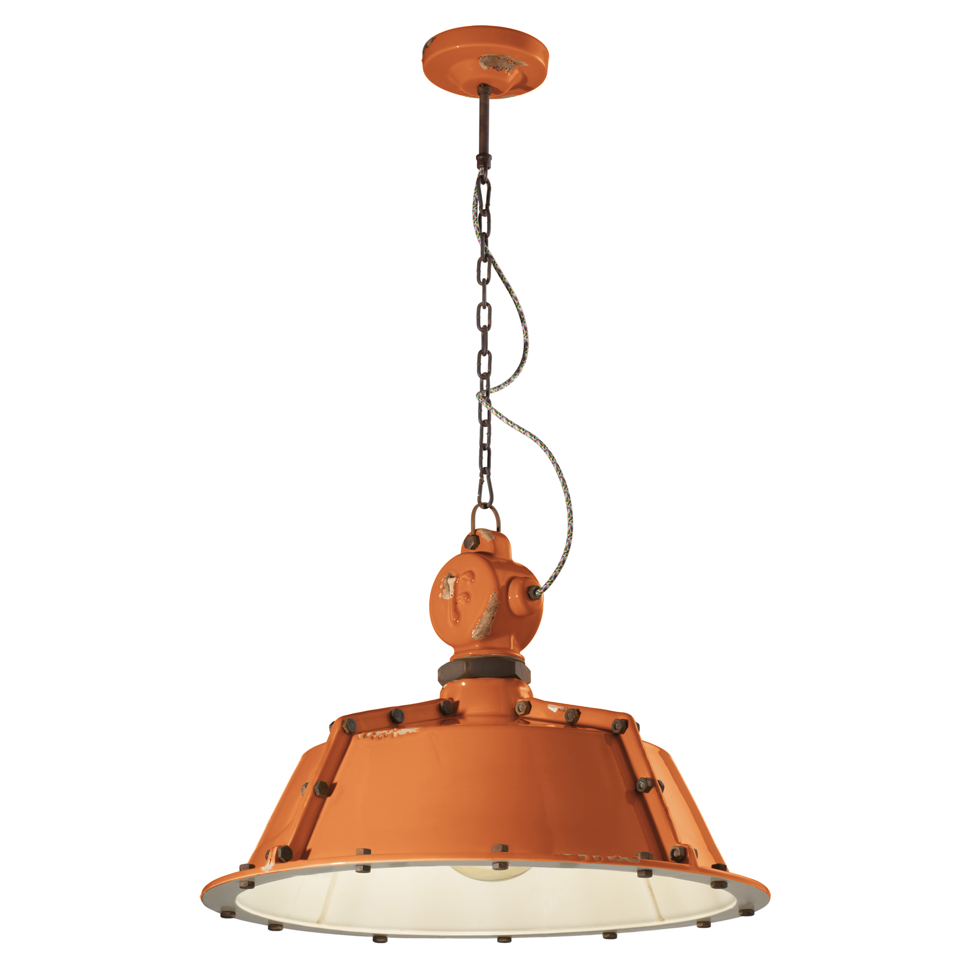 Ferroluce Hængelampe Gamma Industrial Vintage Orange ∅ 52 cm