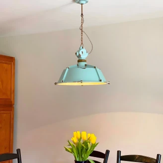 Ferroluce Hængelampe <strong>Gamma Industrial</strong>  Vintage Blå ∅ 52 cm