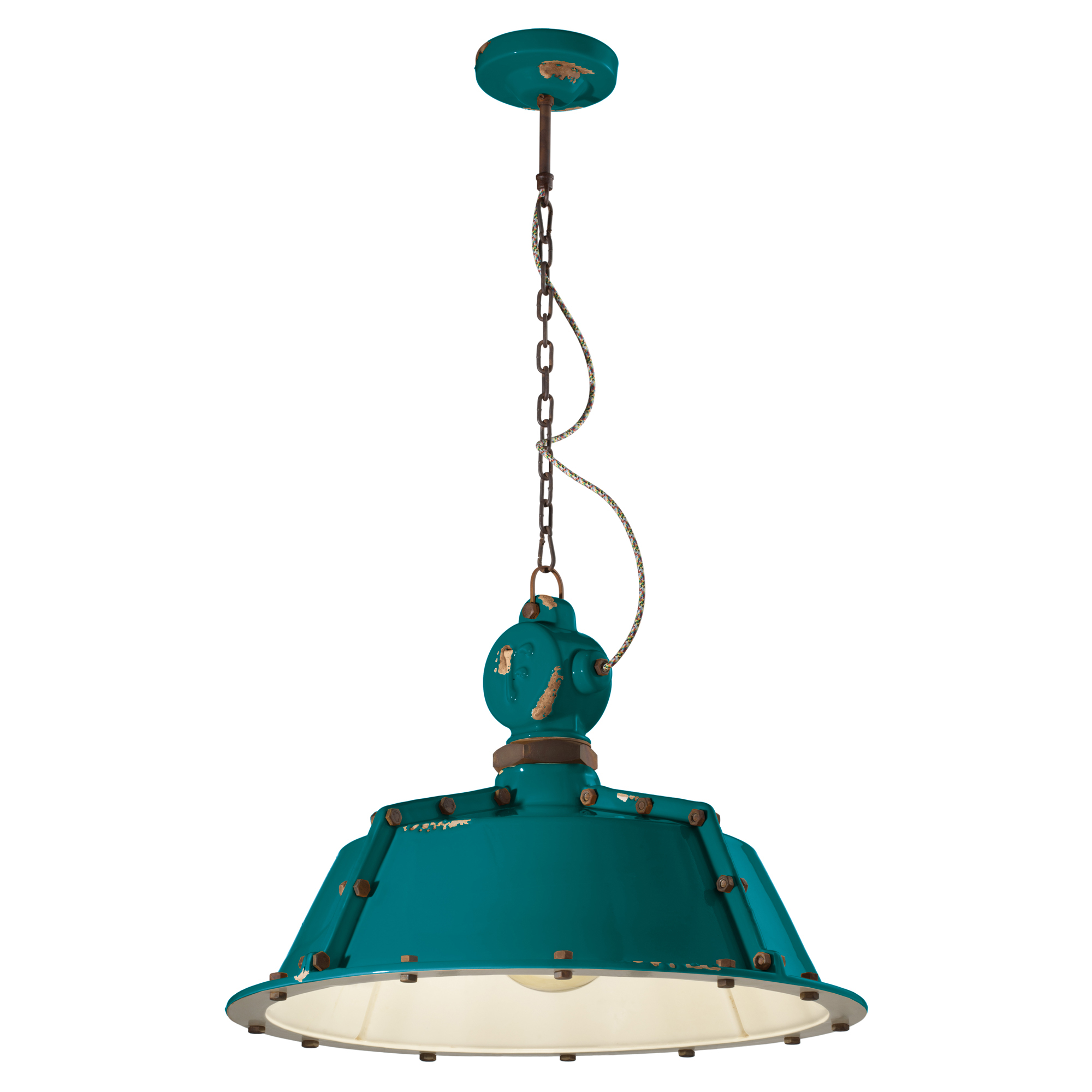 Ferroluce Hængelampe Gamma Industrial Vintage Grøn ∅ 52 cm