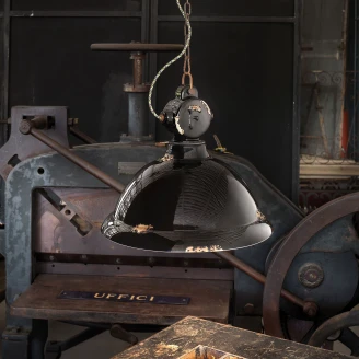 Ferroluce Hængelampe <strong>Gamma Industrial</strong>  Vintage Sort ∅ 40 cm