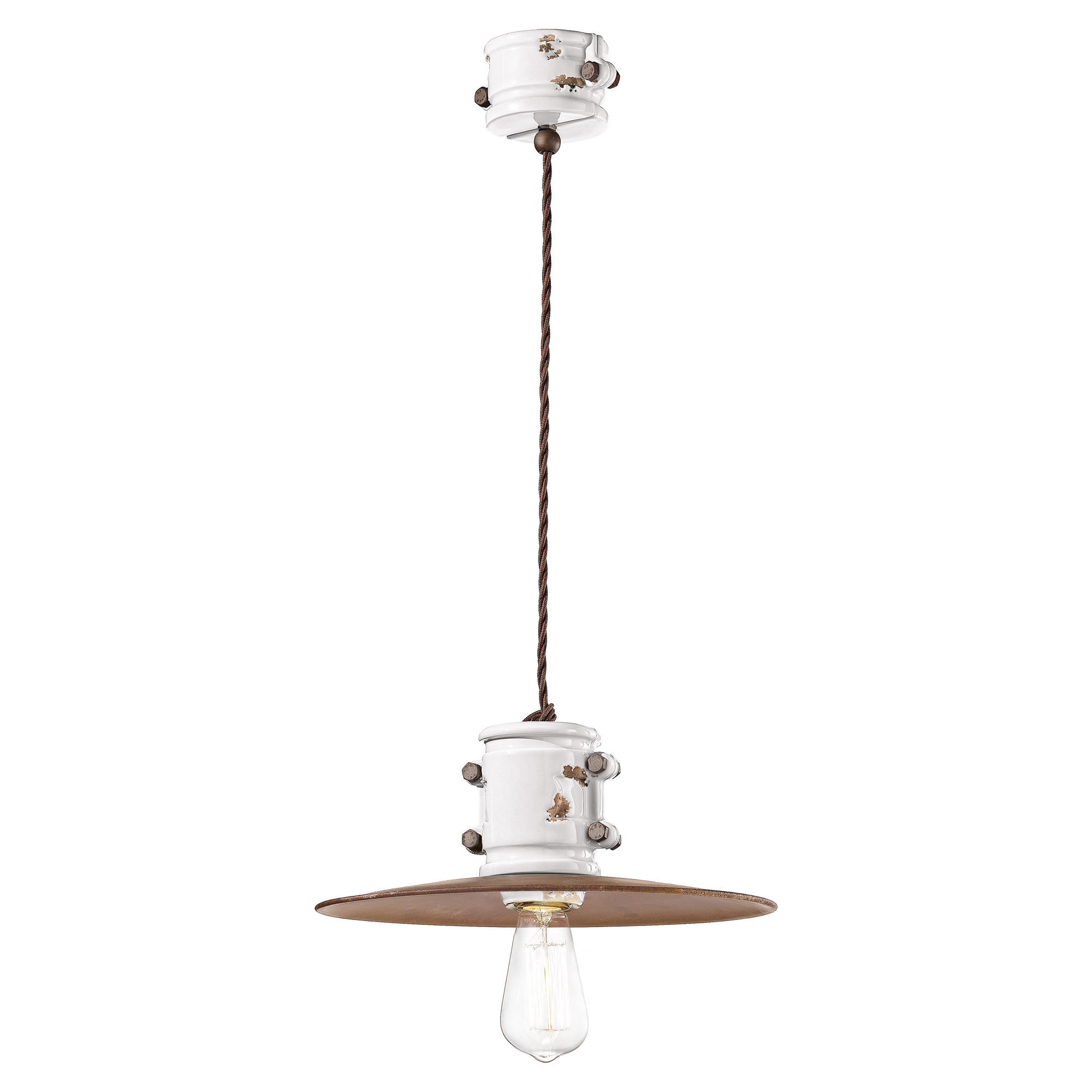 Ferroluce Hængelampe Urban Ny Vintage Hvid ∅ 40 cm