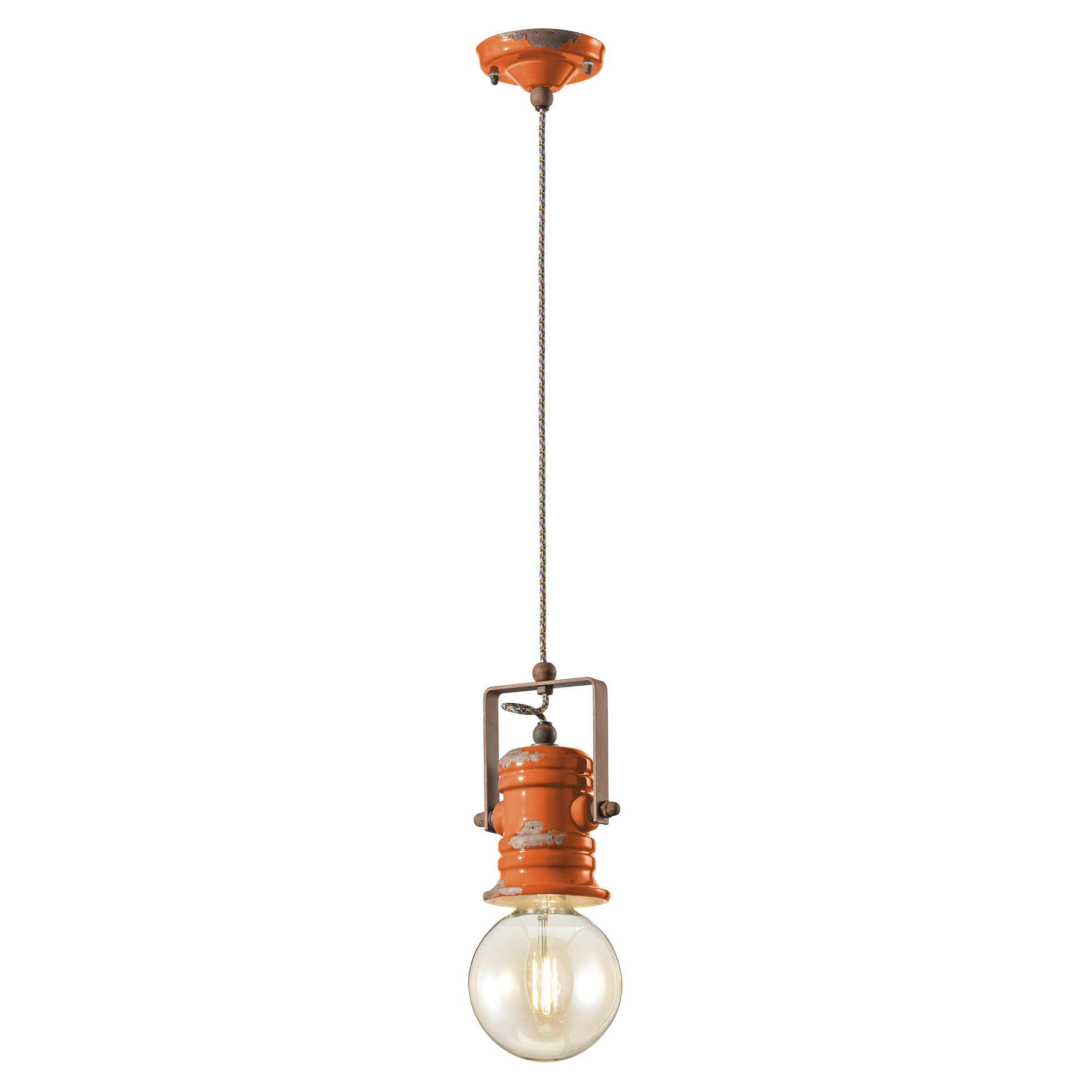 Ferroluce Hængelampe Urban Ny Vintage Orange