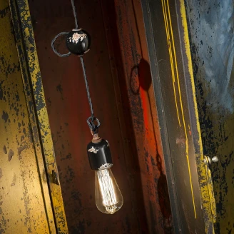 Ferroluce Hængelampe <strong>Alpha Vintage</strong>  Sort