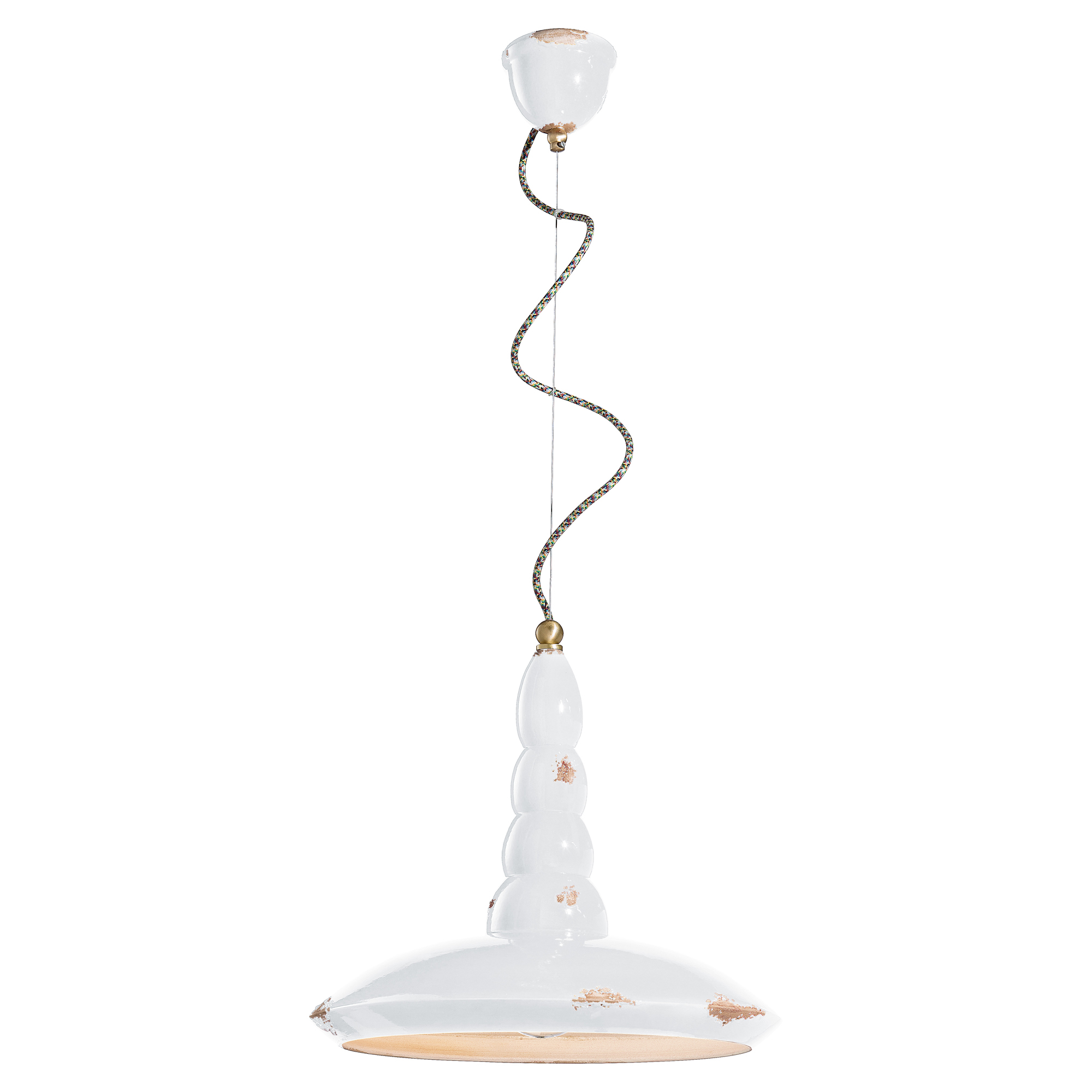 Ferroluce Hængelampe Alpha Vintage Hvid ∅ 40 cm