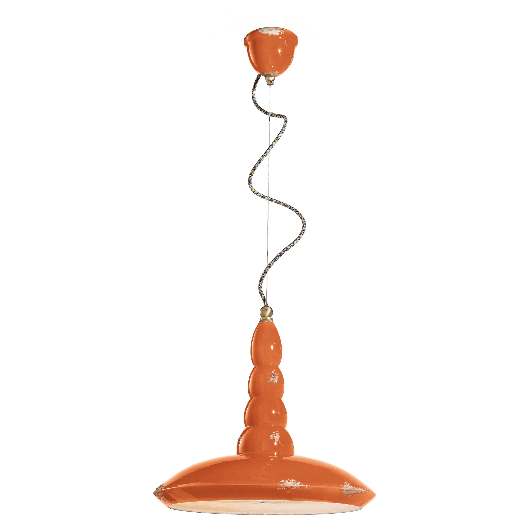 Ferroluce Hængelampe Alpha Vintage Orange ∅ 40 cm