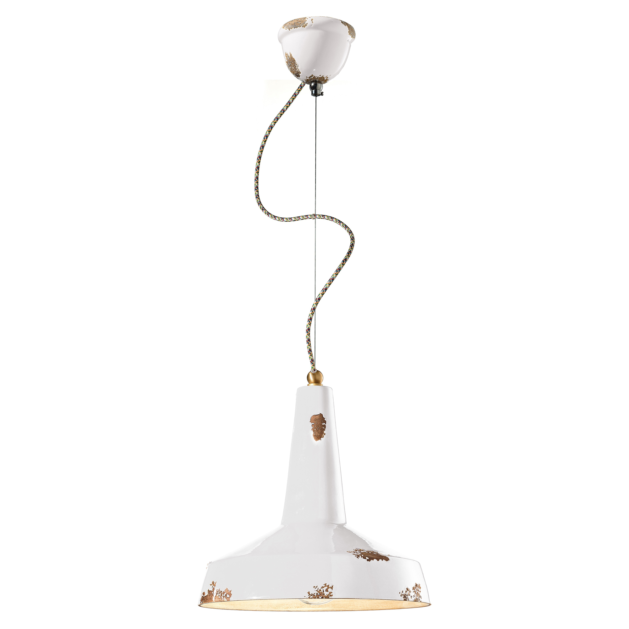 Ferroluce Hængelampe Alpha Vintage Hvid ∅ 35 cm