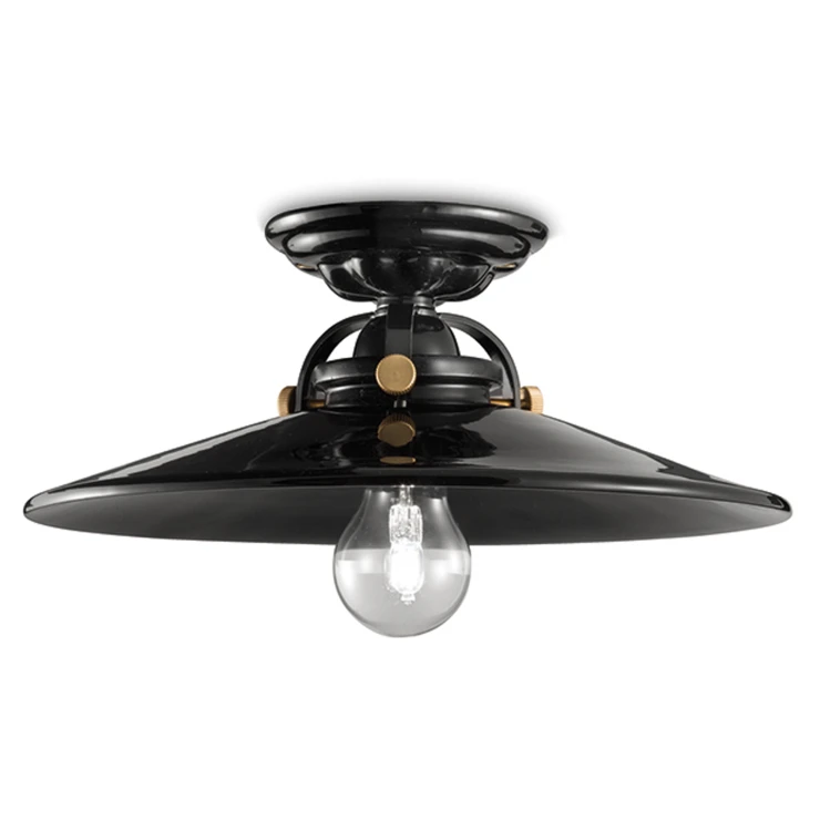 Ferroluce Loftlampe B&W Sort Emalje ∅ 31 cm-0