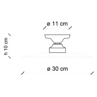 Ferroluce Loftlampe B&W Sort, Hvid ∅ 30 cm-2