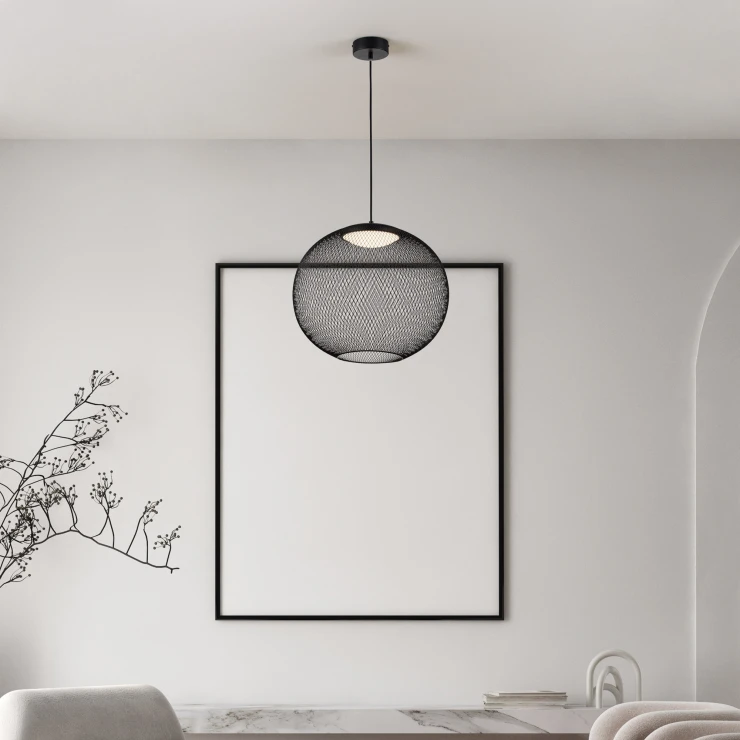 Nova Luce Hængende Lampe Ø 50 cm Kinetic Sort Mat-1