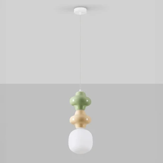 Nova Luce Hængende Lampa 2 st Clio Grøn, Beige Blank