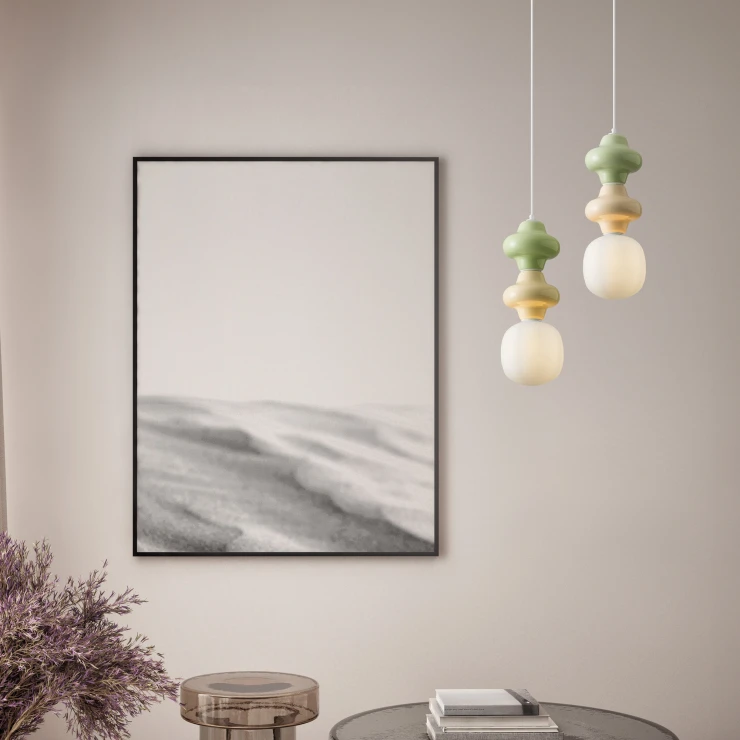 Nova Luce Hængende Lampa 2 st Clio Grøn, Beige Blank-1