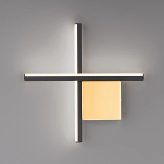 Nova Luce Væglampe 30 cm Cross Guld, Sort Matt