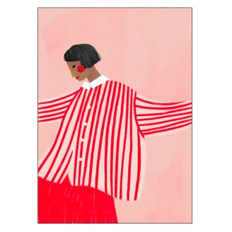 Poster Bea Muller The Woman With the Red Stripes 50x70 cm