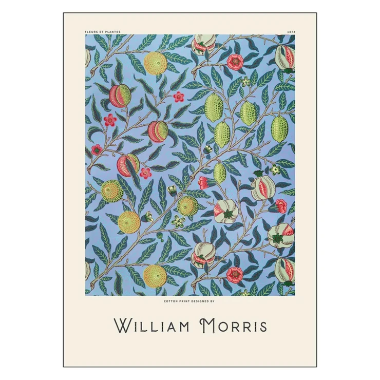 Poster William Morris Fruits on Blue 100x140 cm-0