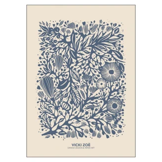 Poster VICKI ZOÉ Blue Spring Florals 30x40 cm