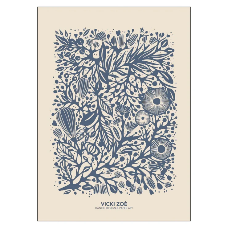 Poster VICKI ZOÉ Blue Spring Florals 30x40 cm-0