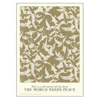 Poster Permild & Rosengreen Doves of Peace Sand 50x70 cm