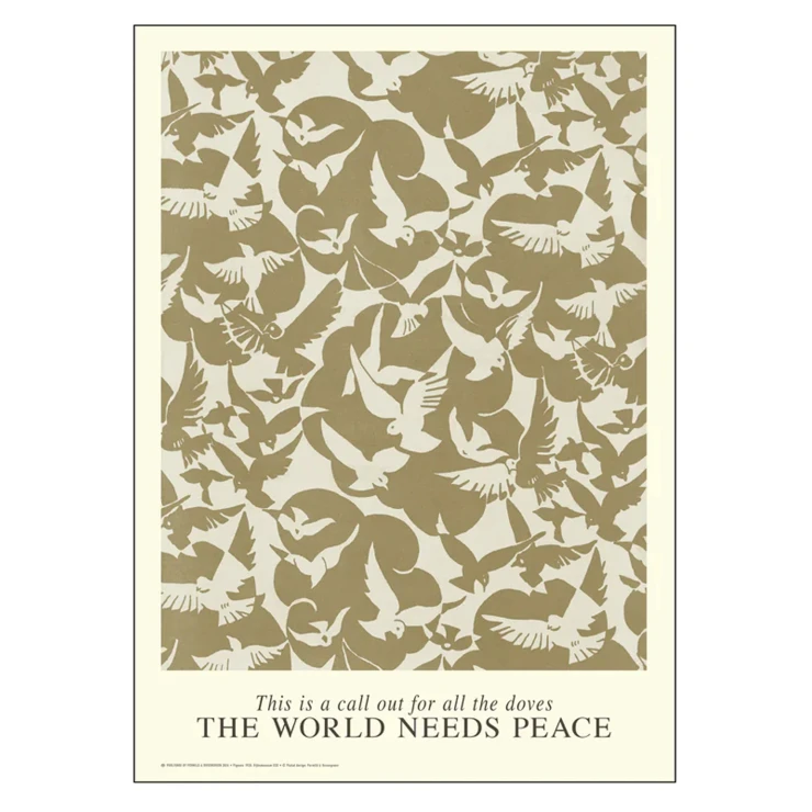 Poster Permild & Rosengreen Doves of Peace Sand 50x70 cm-0