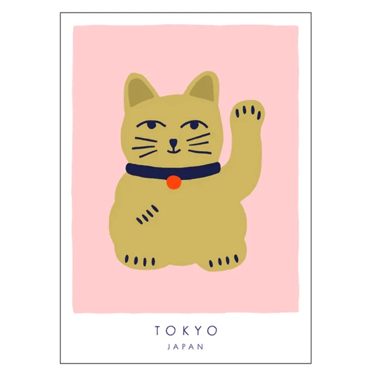 Poster Maren Gross Maneki Neko A Lucky Cat 30x40 cm-0