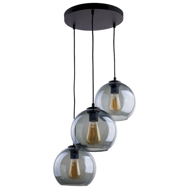 Hængende Lampe Flamma Transparent Grafit Glat-0