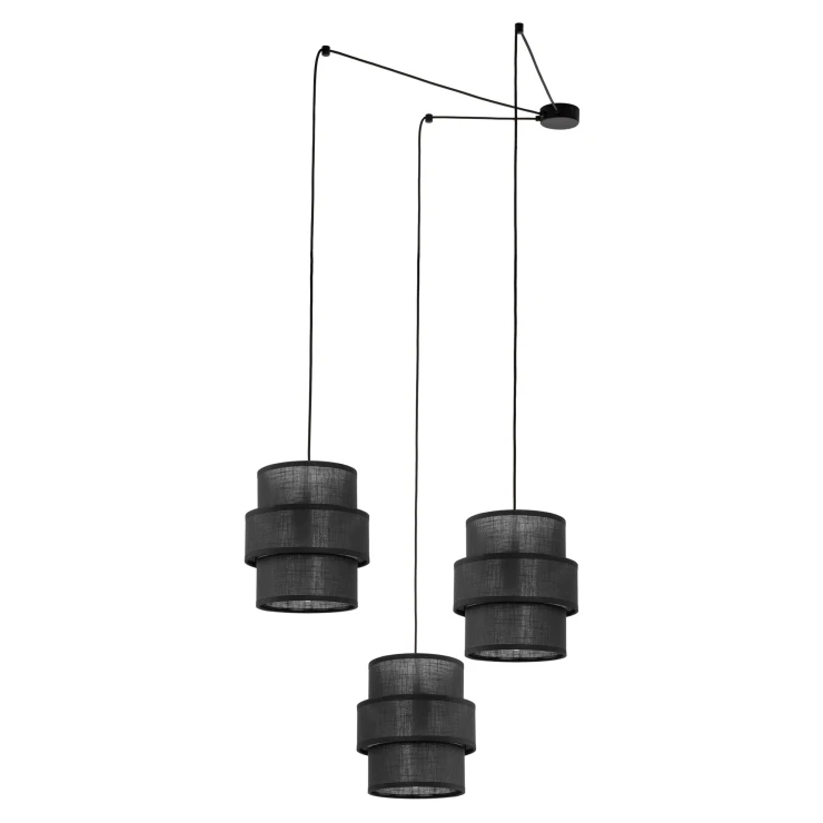 Hængende Lampe Luma 3 Sort Mat 210 cm-0