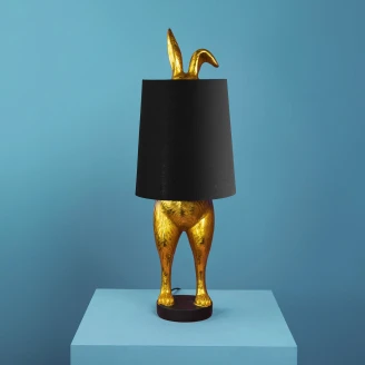 Werner Voss Bordlampe Hiding Bunny Sort, Guld Blank