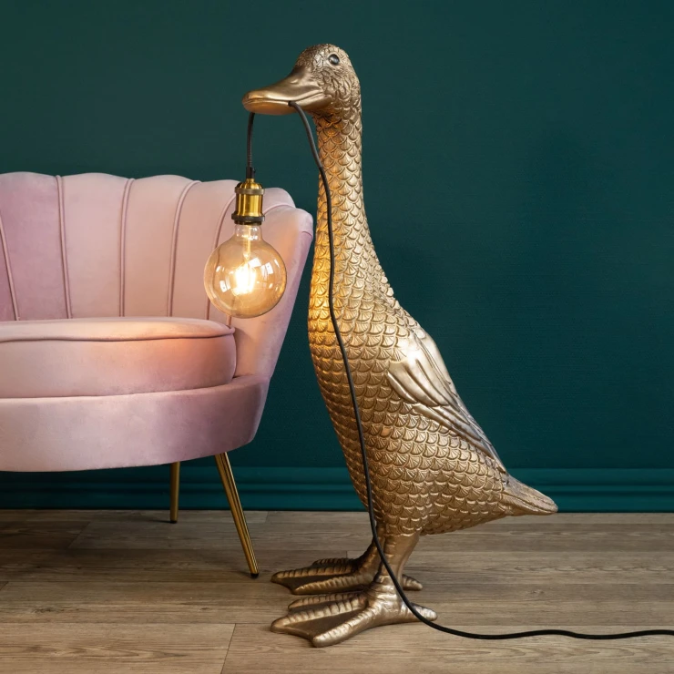 Werner Voss Gulvlampe Ducky Guld Blank-1