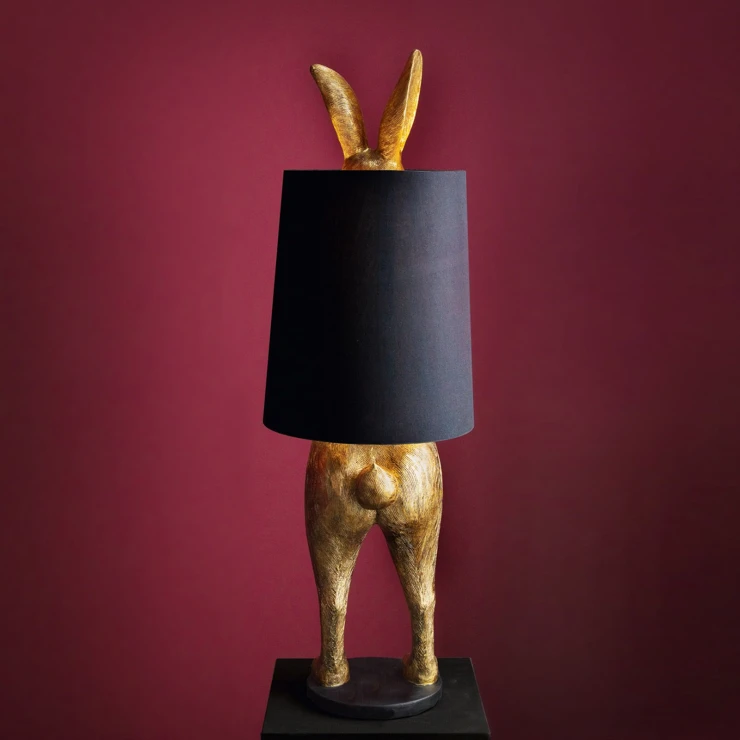 Werner Voss Gulvlampe Hiding Rabbit® Guld, Sort Blank-0