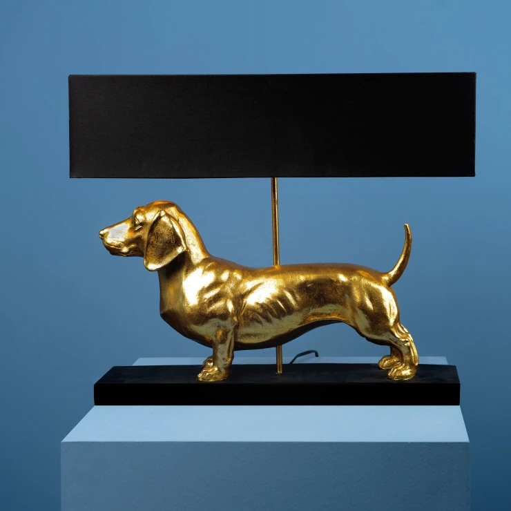 Werner Voss Bordlampe Gravhund Guld, Sort Blank-0