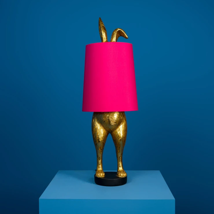 Werner Voss Bordlampe Hiding Bunny® Guld, Rosa Blank-0