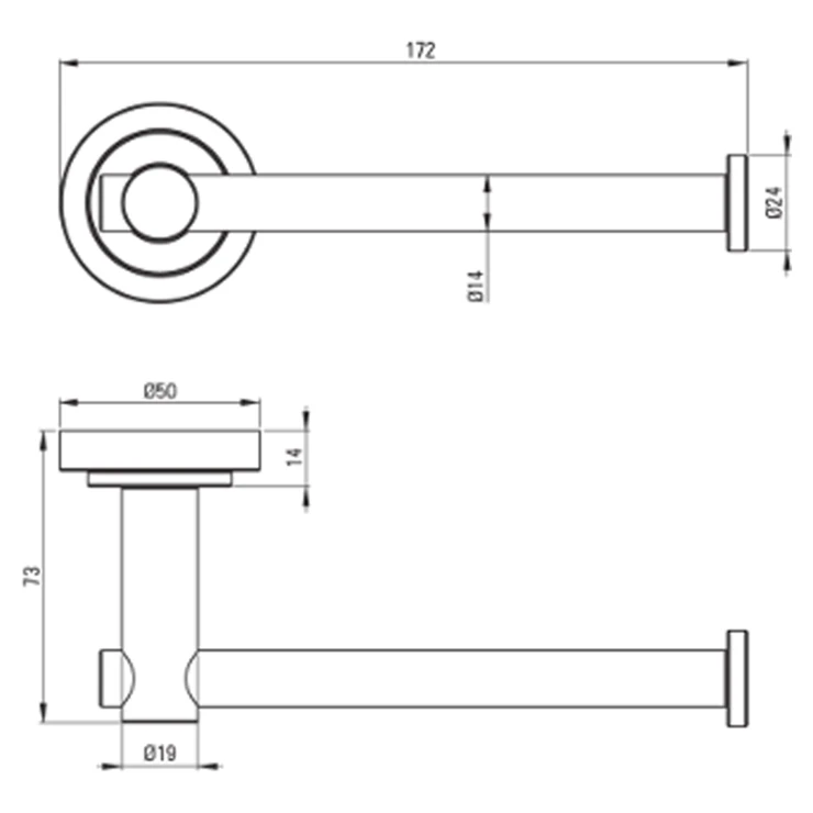 Toiletpapirholder Temisto Sort Mat-1