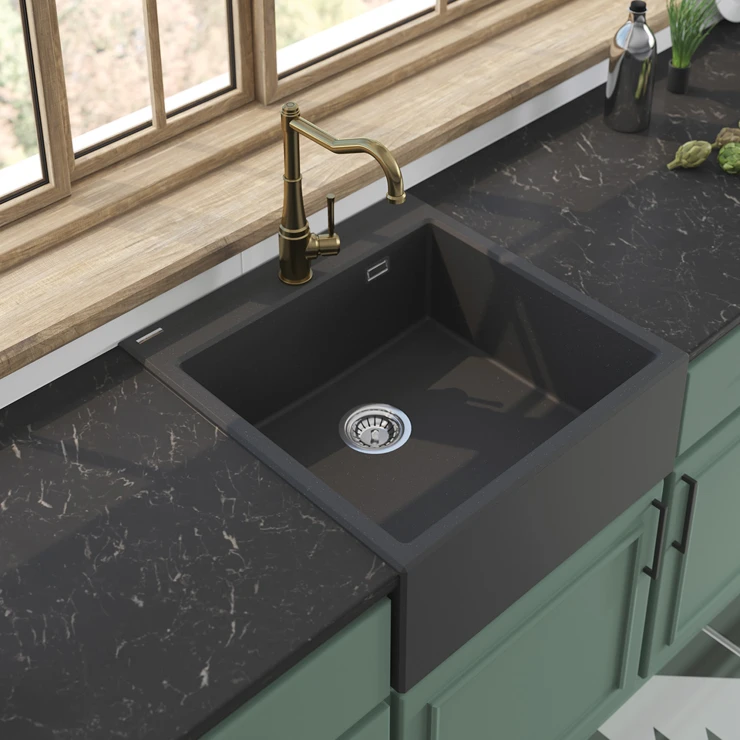 Granit Køkkenvask Eridan Antracit Metallic Mat 60x61 cm Butler-0