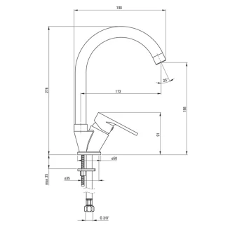 Køkkenarmatur med U-Tud Chaber Krom Blank-2