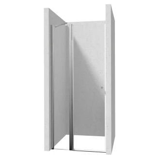 Brusehjørne med Hængslet Brusedør <strong>Kerria Plus</strong>  90 + 110 cm Krom Blank
