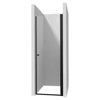 Brusehjørne med Drejelig Brusedør <strong>Kerria Plus</strong>  80 + 80 cm Sort Mat