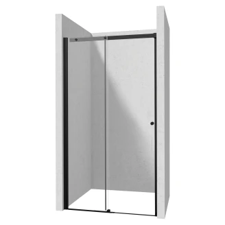 Brusehjørne med Bruseskydedør <strong>Kerria Plus</strong>  110 + 120 cm Sort Mat