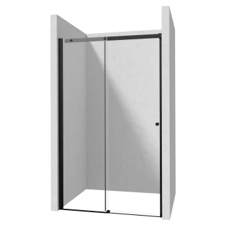 Brusehjørne med Bruseskydedør <strong>Kerria Plus</strong>  130 + 90 cm Sort Mat