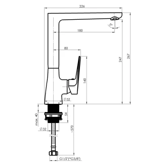 Køkkenarmatur Nexa Krom Blank-2