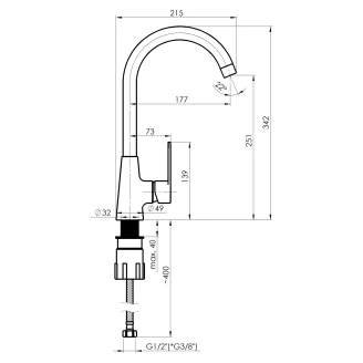 Køkkenarmatur Avant Krom Blank-2