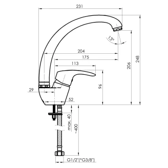 Køkkenarmatur Quint Krom Blank-2